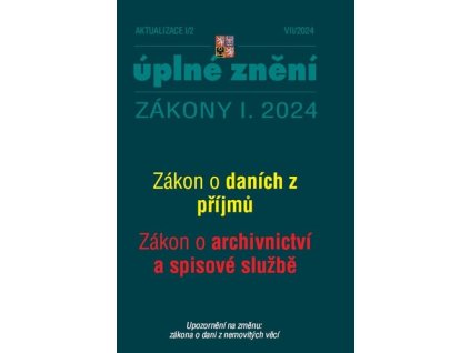 Aktualizace 2024 I/2 O daních z příjmů, o archivnictví a spisové službě