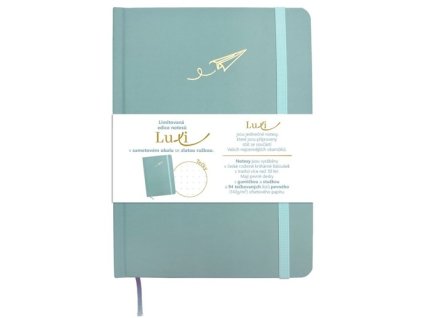 Notes Luxi tečky A5 lamino ledově modrá
