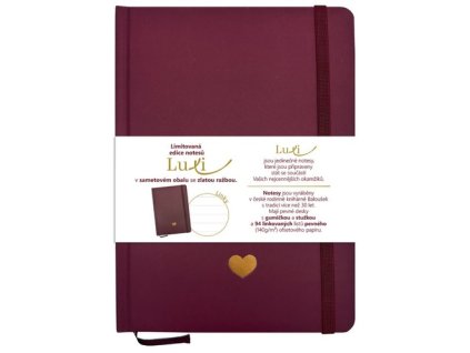 Notes Luxi linky A5 lamino bordó