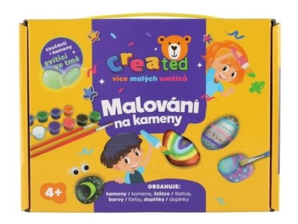 Malování na kameny/oblázky svítící ve tmě s barvami se štětci