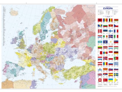 Evropa nástěnná administrativní mapa