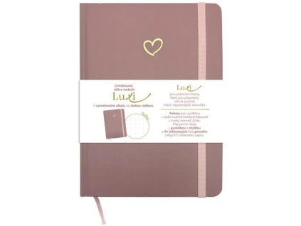 Notes Luxi tečky A5 lamino starorůžová