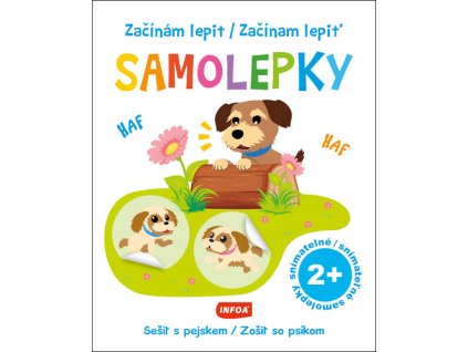 Začínám lepit/Začínam lepiť Samolepky Sešit s pejskem/Zošit so psíkom