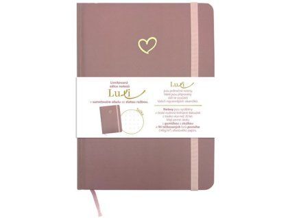 Notes Luxi tečky A5 lamino starorůžová