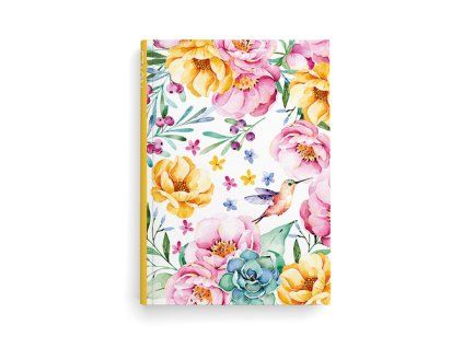 Notes linkovaný A5 lamino Květy