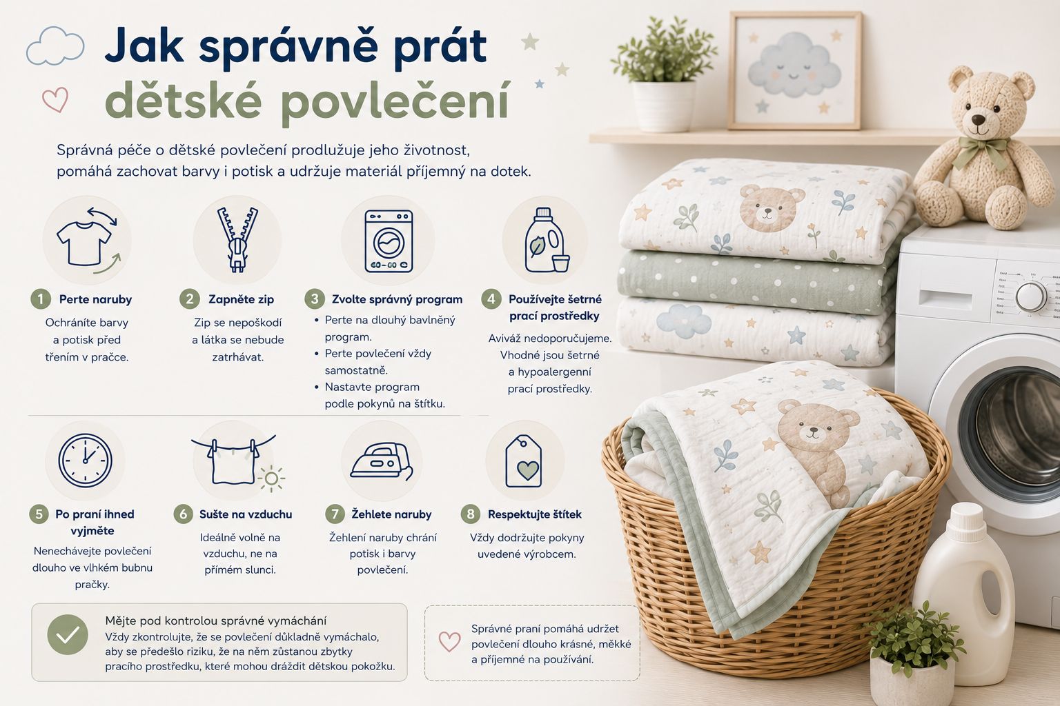 Jak správně prát dětské povlečení
