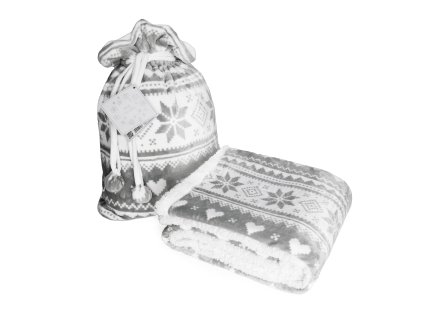 25462 vanocni deka berankova 150x200 cm svetle seda