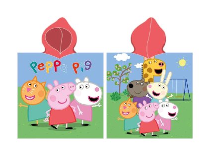 42698 detske ponco prasatko pepina s kamarady na louce