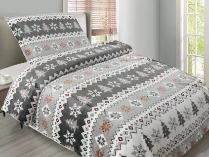 Vánoční mikroplyšové povlečení 140x200 + 70x90 cm - Magic flake