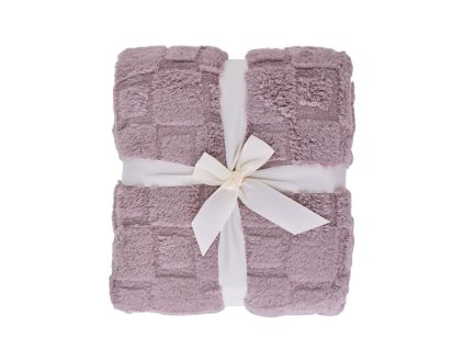 Deka mikroplyšová sherpa 150x200 cm - Cube starorůžová