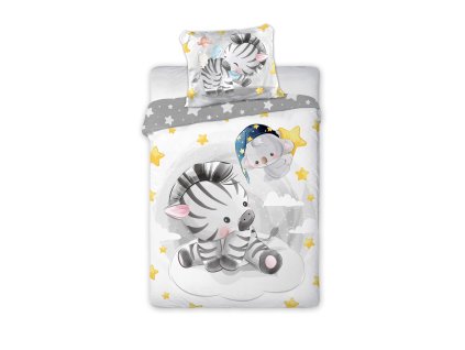 Povlečení do postýlky 100x135 + 40x60 cm - Zebra 012