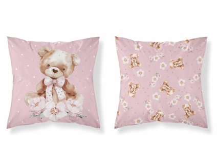 Povlak na polštářek 40x40 cm - Medvídek s mašličkou