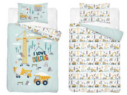 Povlečení do postýlky 100x135 + 40x60 cm - Na stavbě