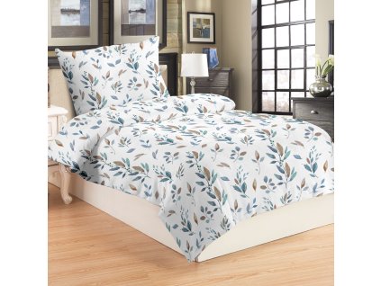 31717 povleceni mikroplys 140x200 70x90 cm sedomodre vetvicky