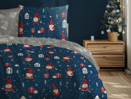 Vánoční bavlněné povlečení 140x200 + 70x90 cm - Vánoční elf