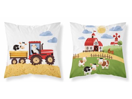 Poťah na vankúšik 40x40 cm - Traktor na farme