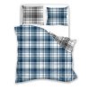 Flanelové povlečení 140x200 + 70x90 cm - Modrá kostka