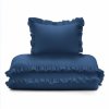 Povlečení do postýlky 100x135 + 40x60 cm s volánkem - Mayamoo denim