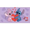 Bavlněná froté osuška 70x140 cm - Lilo and Stitch "Kiss"