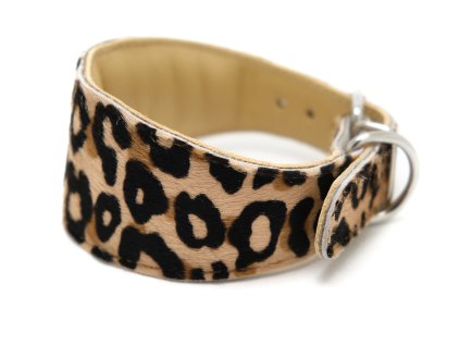 kozeny obojek pro chrtiky leopard cavallino