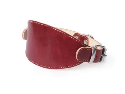 kozeny obojek pro chrty bordo