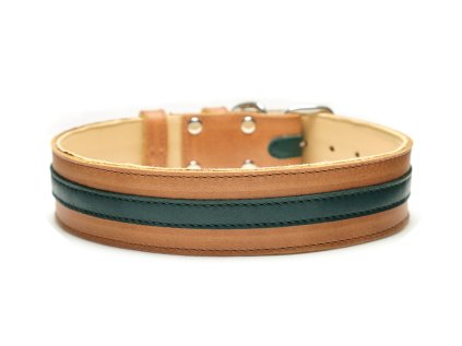 kozeny obojek zeleno hnedy front