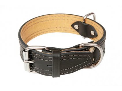 Obojek kožený černý šířka 4,5 cm