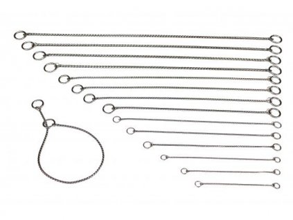 Řetízkový obojek stahovací Snake stříbrný šířka 2-5 mm