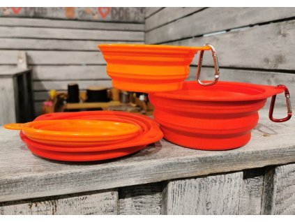 Miska skládací cestovní s karabinou 2 velikosti