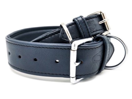Kožený obojek tmavě modrý Dark Indigo