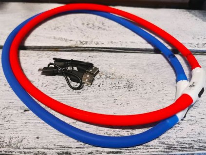 Svítící obojek dobíjení zastřihávací, 2 barvy