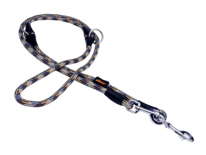 Vodítko přepínací Outdoor s kůží šedohnědobéžové