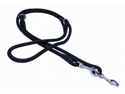 Vodítko přepínací Outdoor s kůží černé