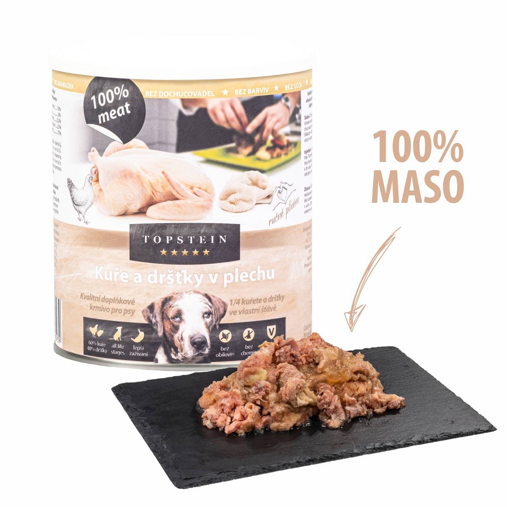 Topstein Kuře a dršťky v plechu 800 g