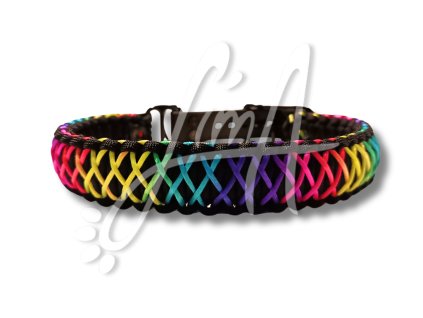 Obojek Rainbow - paracordový obojek pro střední psy