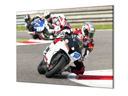 Ochranná deska motorka na dráze (Lepení na zeď S lepením na zeď, Rozměr 70x70 cm)