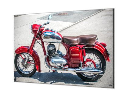 Ochranná deska stará motorka Čz (Lepení na zeď S lepením na zeď, Rozměr 70x70 cm)