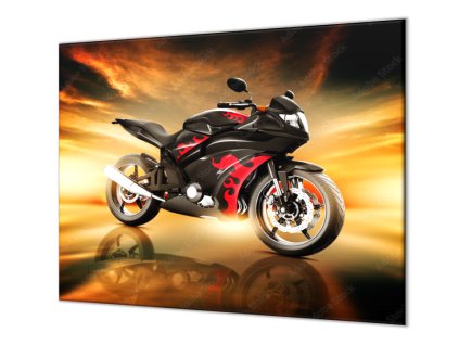 Ochranná deska sportovní motorka v září (Lepení na zeď S lepením na zeď, Rozměr 70x70 cm)