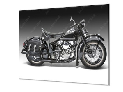 Ochranná deska stará černá motorka (Lepení na zeď S lepením na zeď, Rozměr 70x70 cm)