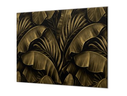 Ochranná deska abstraktní banánové a palmové listí (Lepení na zeď S lepením na zeď, Rozměr 70x70 cm)
