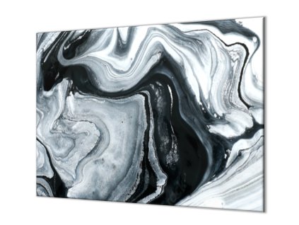 Ochranná deska pro sporák černobílý mramor (Lepení na zeď S lepením na zeď, Rozměr 70x70 cm)