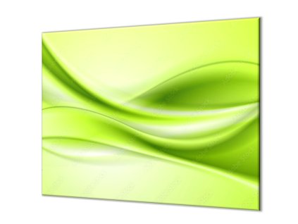 Ochranná deska zelená abstraktní vlna (Lepení na zeď S lepením na zeď, Rozměr 70x70 cm)