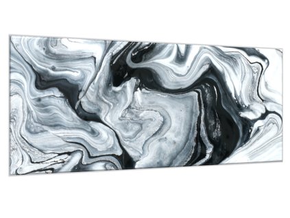 Obraz skleněný abstrakce černo bílý mramor (Rozměry-obdélník 90 x 120 cm)
