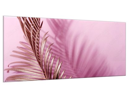Obraz skleněný abstrakce zlaté palmové listí (Rozměry-obdélník 90 x 120 cm)