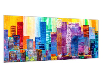 Obraz skleněný abstraktní barevné mrakodrapy (Rozměry-obdélník 90 x 120 cm)