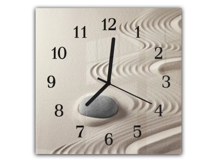 Nástěnné hodiny 30x30cm abstraktní japonská zen zahrada (Materiál plexi)