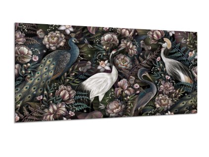 Obraz skleněný nástěnná malba královští ptáci (Rozměry-obdélník 90 x 120 cm)