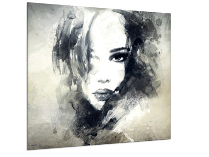 Obraz skleněný abstraktní portrét ženy (Rozměry-čtverec 90 x 90 cm)