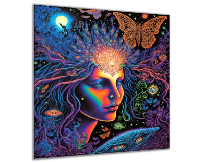 Obraz skleněný kytice umělá inteligence Psychedelic Dreamer (Rozměry-čtverec 90 x 90 cm)