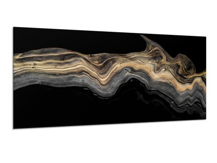 Obraz skleněný zlaté dřevo na černém pozadí (Rozměry-obdélník 90 x 120 cm)